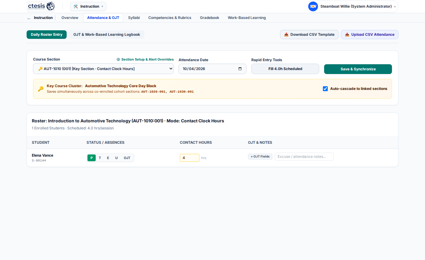 Ctesis Clock-Hour and Attendance Accounting