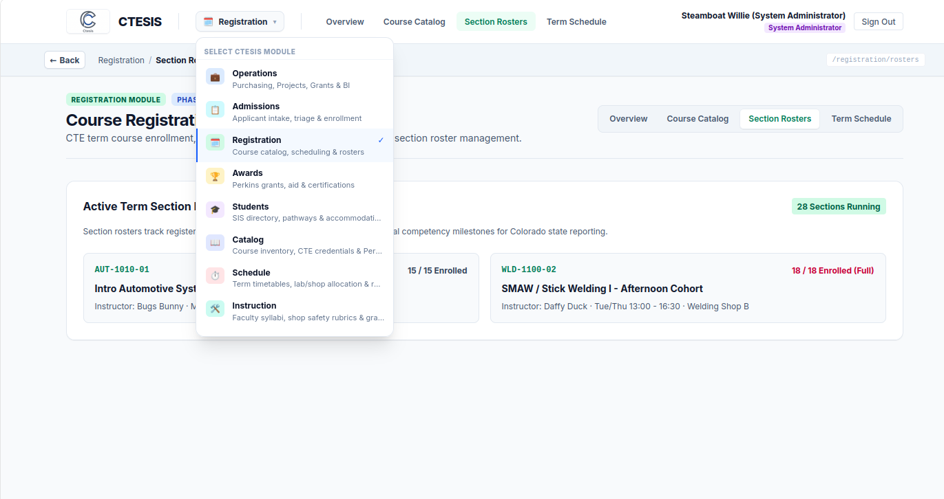 Robust Course Section Scheduling